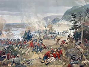 Death Prints: English: Image of the death of General Brock at the Battle of Queenston Heights by John David Kelly (1862 - 1958)