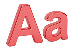 English letter A, 3D rendering isolated on white background