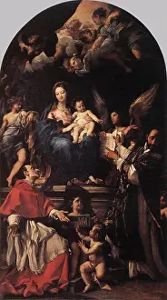 English: Madonna and Child Enthroned with Angels and Saints