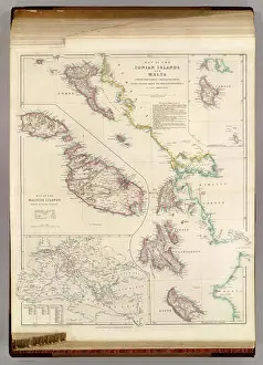 Alexandria Prints: English: Map of the Ionian Islands and Malta compiled from surveys & original documents in the colonial office