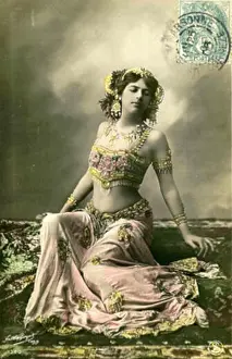 Espionage Prints: English: Mata Hari, Paris. Postcard around 1910