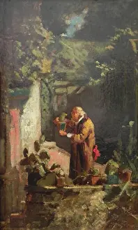 Cactuses Prints: English: The Minister Tending his Cactuses Deutsch: Der Herr Pfarrer als Kakteenfreund