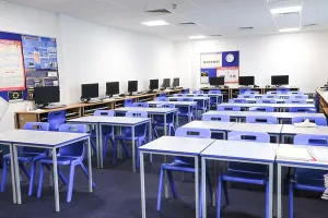 Computers Prints: English modern High School, classroom