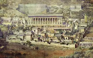 English: Reconstruction of the sanctuary of Apollo at Delphi in a 1894 painting by Albert Tournaire
