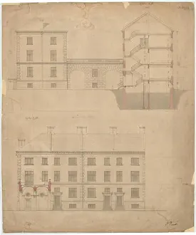 Terraced Prints: English: Rendering of De Engelske Rækkehuse in Toldbodgade in Copenhagen