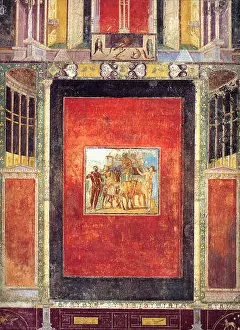 Domestic Prints: English: Roman fresco (3rd style) from the tablinum of the House of Marcus Lucretius Fronto (V 4)