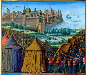 Siege Prints: English: The siege of Ascalon by King Baldwin III of Jerusalem FROM THE BOOK