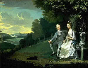 1776 Prints: English: Sir Francis and Lady Dashwood at West Wycombe Park