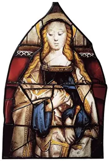 English: St Catherine. Leaded glass