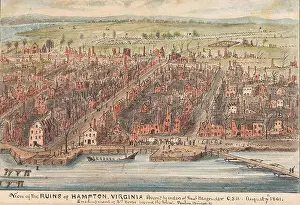 American Civil War Prints: English: View of the ruins of Hampton