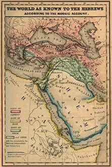 1854 Prints: English: The World as known to the Hebrews