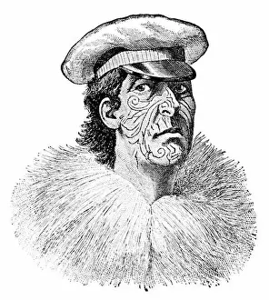 Famed Prints: Engraved portrait of Hōne Wiremu Heke Pōkai (c)