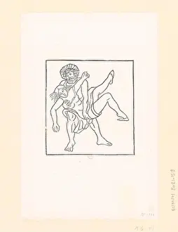 Engraving presents Aristide Maillol Les Pastorales Chloé enlevée par le Méthymenie created in 1892