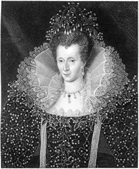 Engraving of Queen Elizabeth I from the Picture in Her Majesty's Collection at St James's Palace scanned at high
