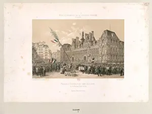 French Republic Prints: Engraving records the 1848 planting and blessing of the Tree of Liberty at the Place de l'Hôtel-de-Ville in Paris