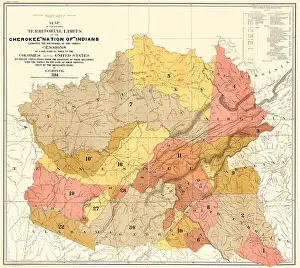 Ethnology Prints: An enhanced, restored reproduction of a map of the former territorial limits of the Cherokee 'Nation of'