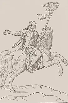 Hand Gesture Prints: Enseigne des chevaux, 1581. Mounted standard bearer