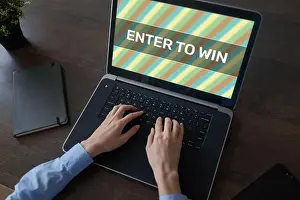 Tablet Prints: Enter to win text on the screen
