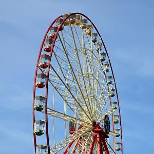 Big Blue Prints: Entertainment Ferris wheel against the clear blue sky in sunny day