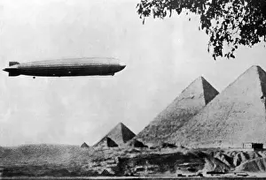 Passenger Prints: Entitled: Graf Zeppelin over Giza pyramids