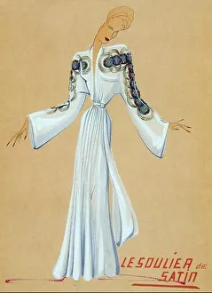 Entitled: Le Soulier de Satin (The Satin Slipper) 1937. Jeanne-Marie Lanvin (January 1, 1867, July 6, 1946) was a French fashion designer