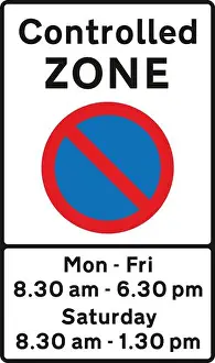 Road Traffic Prints: Entrance to controlled parking zone