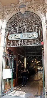 City Street Prints: Entrance to Passage Galerie Vivienne in 9th Arrondissement, Paris, France