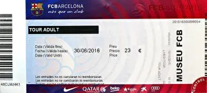 Catalunia Prints: Entrance ticket for the museum and stadium of Barcelona Football Club Catalonia Spain