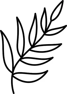 Tree Leaf Prints: Entry of Jesus into Jerusalem. Vector Palm branch monoline icon