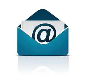 Humanity Prints: Envelope Email sign isolated on white. vector