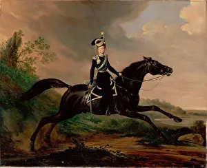 Male Portrait Prints: Equestrian Portrait of Grand Prince Alexander Nikolayevich (1818-1881)