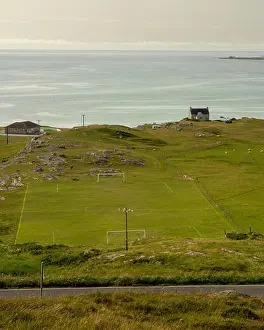 Summer Green Prints: Eriskay football pitch. One of the most unique places in the world to play football