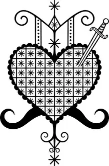 Magic Prints: Erzulie Dantor veve haitian voodoo symbol