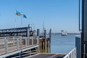 Nautical Vessel Prints: Esbjerg, Denmark - 28 May, 2021: view of the ferry between Nordby and Esbjerg