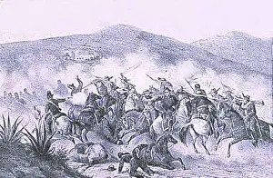 American Revolution Prints: Escena de la Batalla de Totoapan. circa 1870. Unknown 74 Batalla de totoapan