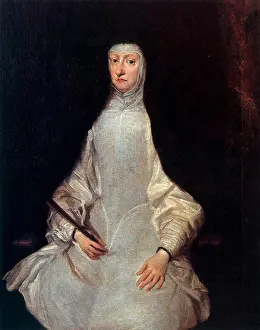 Juan Prints: Español: Retrato de la reina Mariana de Austria (1634-1696)