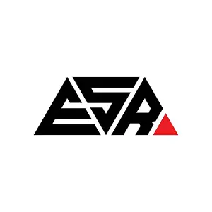 Triangular Prints: ESR triangle letter logo design with triangle shape