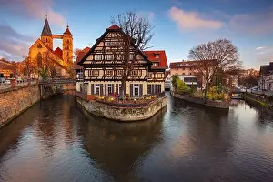 Cityscape Prints: Esslingen am Neckar, Germany. Cityscape image of picturesque old town of Esslingen am Neckar