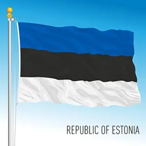Estonia Prints: Estonia official national flag, European Union, vector illustration