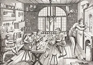 Étienne Delaune, French goldsmith, c. 1519-1583. Interior of his workshop