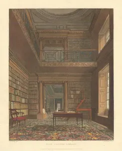 Printed Prints: Eton College Library. Ackermann's schools 1816 old antique print picture