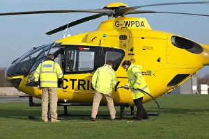 Refueling Prints: Eurocopter EC 135 helicopter used for electricity power supply checking by Western Power Distribution WPD in UK being