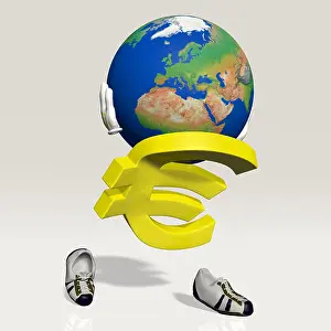 Folded Prints: europe, crisis, finance, globe, planet, earth, world, economy, hand, hands
