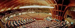 1997 Prints: Europe / EU-Organisation 1997 Old European Parliament in Strasbourg