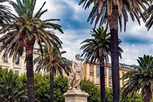 Corsica Prints: Europe, France, Haute-Corse. Bastia. Statue of Napoleon on the Place Saint-Nicolas