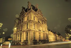 Europe, France, Paris street scene at night