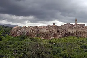 Hillside Prints: europe italy tuscany marema pitigliano a view of the village