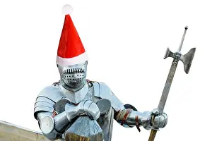 Strong Prints: european knight in armor isolated on white