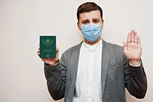 Passport Prints: European man in formal wear and face mask