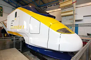 Eurostar train mock-up at the National Railway Museum York England UK